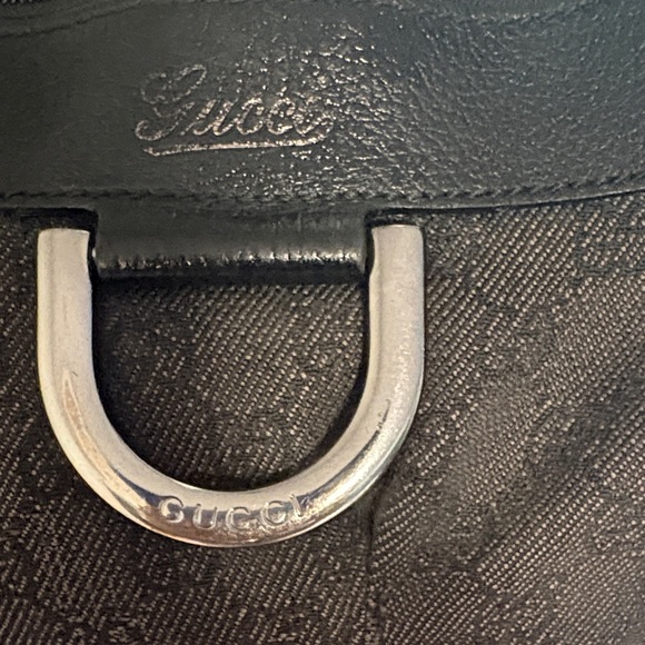 Gucci 265691 Vintage Abbey GG Shoulder Bag Black Canvas Leather Crossbody. - Picture 3 of 15